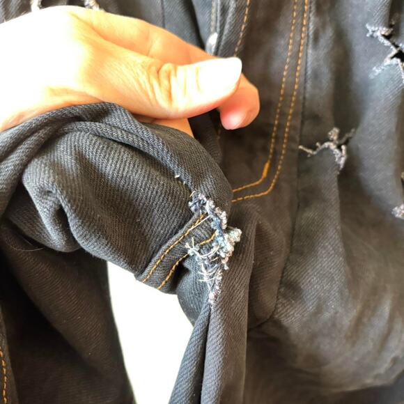 Revice Star Cutout Black Jeans Button Fly High Rise 28 Made in USA - Picture 7 of 8